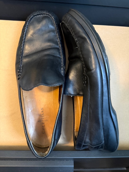Cole Haan Black Leather Slip-On Loafers